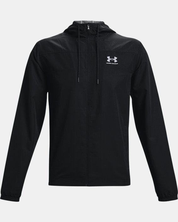 Men's UA Sportstyle Windbreaker Jacket in Black image number 4